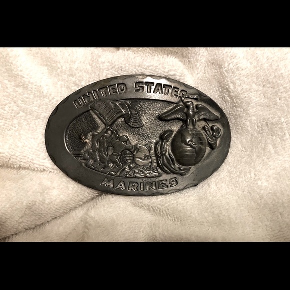🆕 1975 United States Marine Corps Baldwin Pewter Belt Buckle - Picture 2 of 9